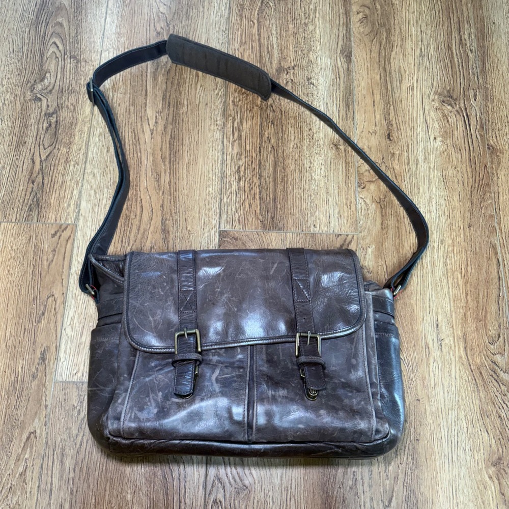ONA The Brixton Messenger Bag Dark Brown Italian Leather Camera Laptop Satchel
